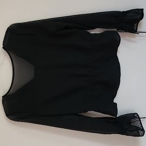 Express sheer black long sleeve top